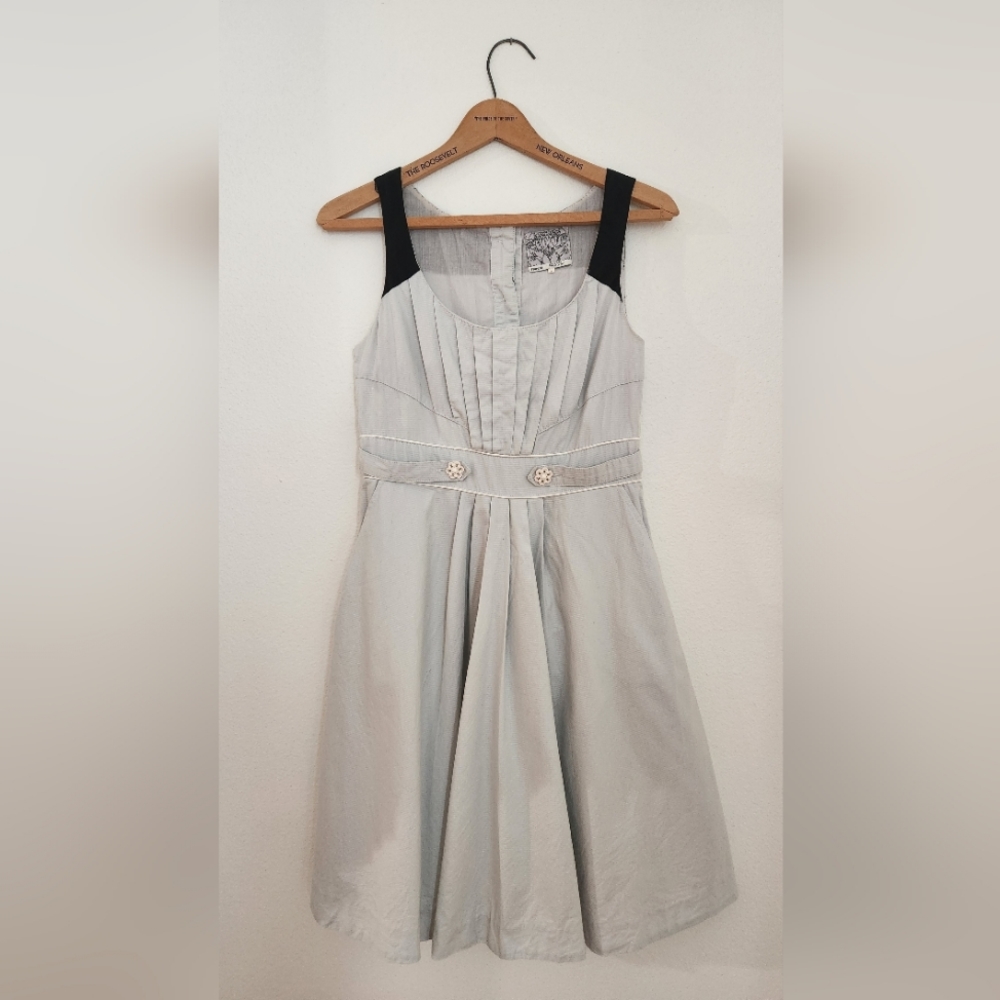 Floreat Mint Green Black Stripe Cotton Sundress w/ POCKETS Size 4